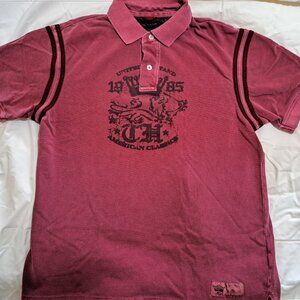 Tommy Hilfiger Burgundy Piquet Polo (L) Men's